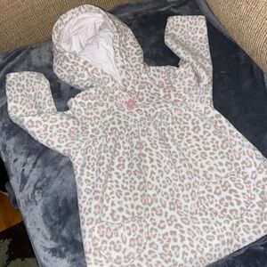 Baby hooded sweater leopard dress